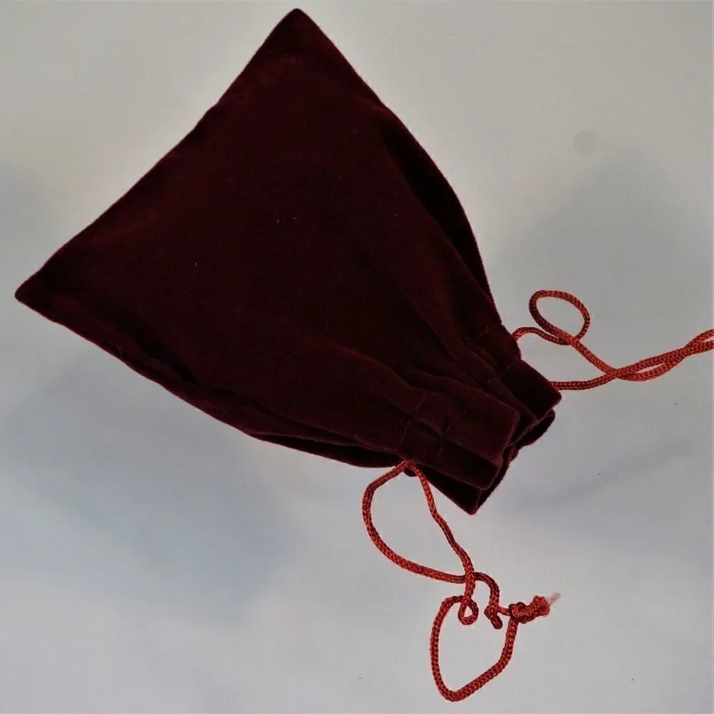 Pandora Jewelers Vintage Dust Bag Jewelry Storage Velour Burgundy Drawstring